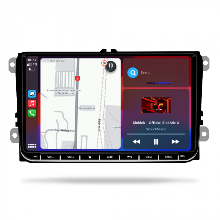 Navigatie Dedicata Seat, Android, 9Inch, 2Gb Ram, 64Gb stocare, Bluetooth, WiFi, Apple Carplay/Android Auto [3]
