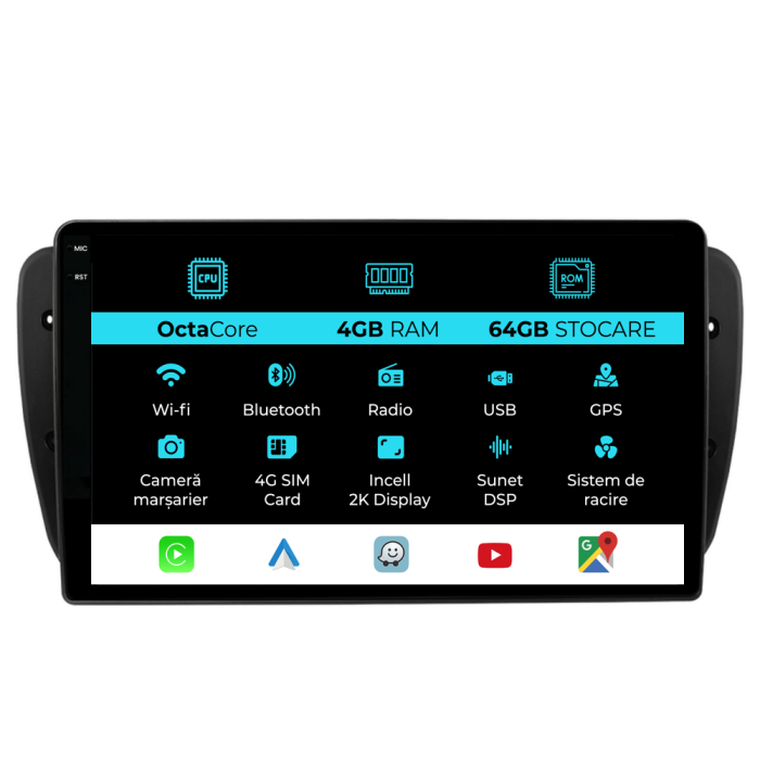 Navigatie Dedicata Seat Ibiza (2008-2016), 2K, 4Gb Ram, 64Gb Stocare, Carplay [1]