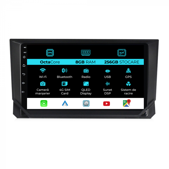 Navigatie Dedicata Seat Ibiza (2017 - 2025), 9Inch, 8Gb Ram, 256Gb Stocare, Carplay [1]