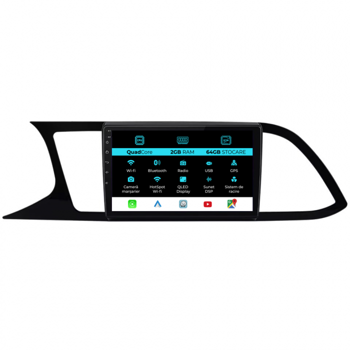 Navigatie Dedicata Seat Leon 3 (2013-2020), 9 Inch, 2Gb Ram, 64Gb stocare, Carplay [1]