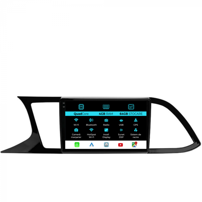 Navigatie Dedicata Seat Leon 3 (2013-2020),QuadCore, 9 Inch, 4Gb Ram, 64Gb stocare, Carplay [1]
