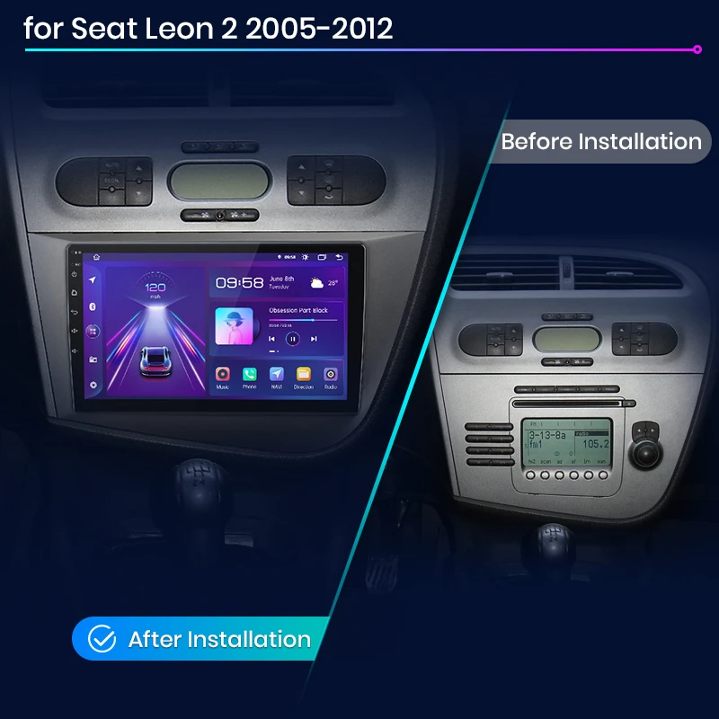 Navigatie Dedicata Seat Leon Mk2 (2005-2012), 9Inch, 6Gb Ram, 128Gb Stocare, Carplay [7]