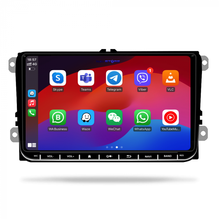 Navigatie Dedicata Skoda, Android, 9Inch, 2Gb Ram, 64Gb stocare, Bluetooth, WiFi, Apple Carplay/Android Auto [4]