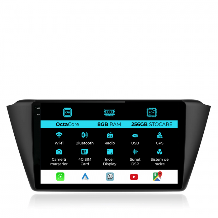 Navigatie Dedicata Skoda Fabia (2014-2019), Incell 9Inch, 8Gb Ram, 256Gb Stocare, Carplay [1]