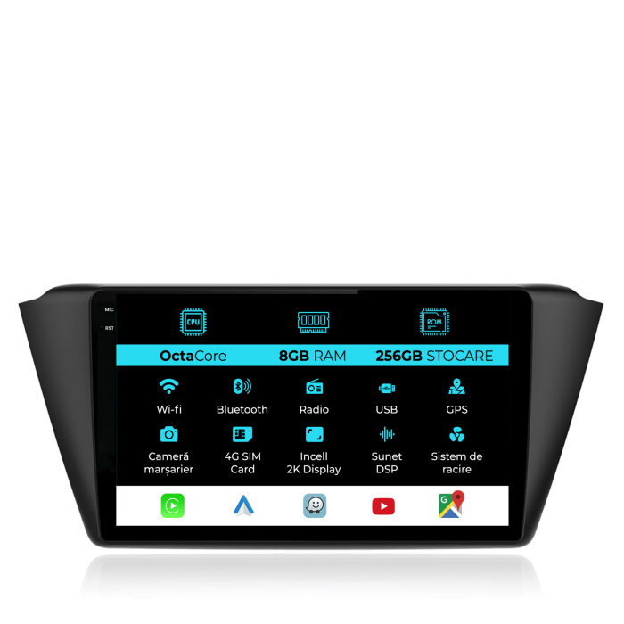 Navigatie Dedicata Skoda Fabia (2014-2019), 2K, 8Gb Ram, 256Gb Stocare, Carplay [1]