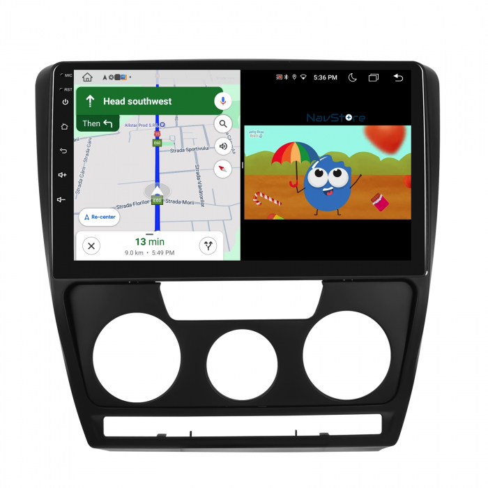Navigatie Android Dedicata Skoda Octavia 2 (2004 - 2013), 10Inch, 2Gb Ram, 64Gb Stocare, Carplay [5]