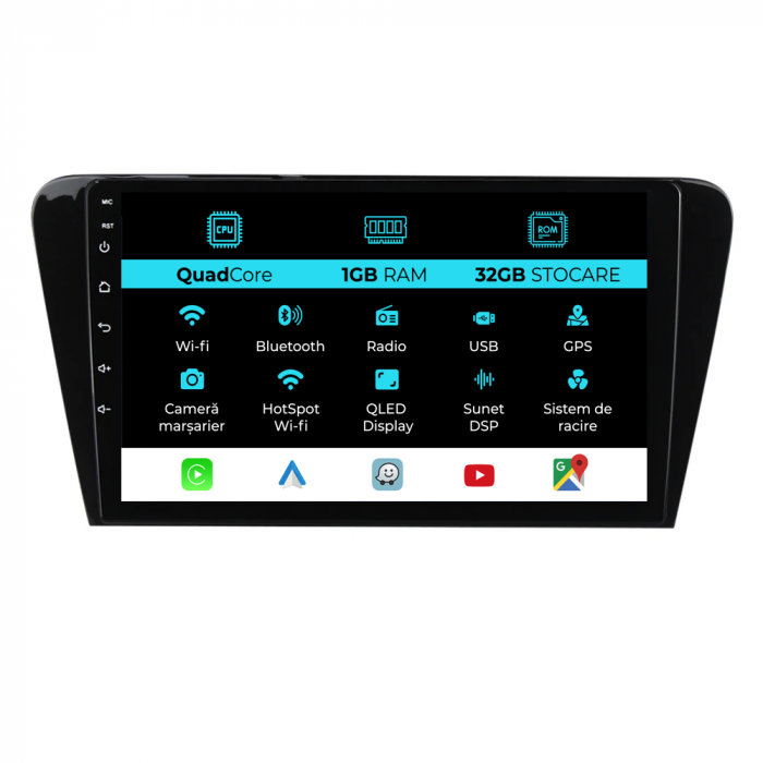 Navigatie Dedicata Skoda Octavia 3 (2013 - 2018) 10 Inch, 1Gb Ram, 32Gb stocare, Carplay [1]