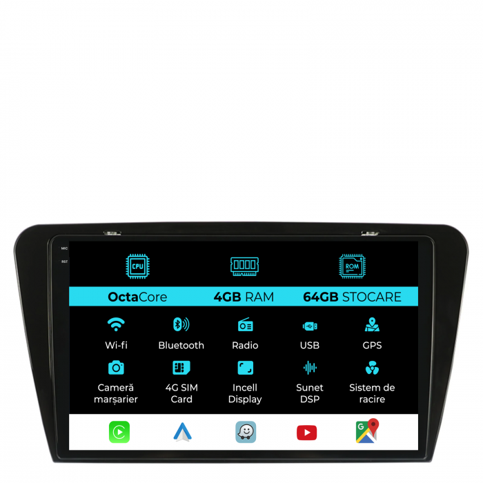 Navigatie Dedicata Skoda Octavia 3 (2013-2018), 10Inch, 4Gb Ram, 64Gb Stocare, Carplay [1]
