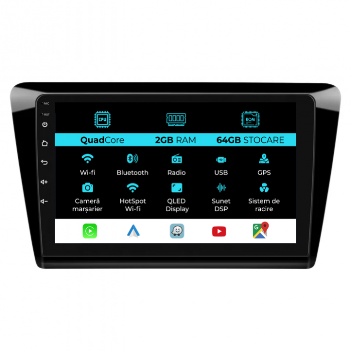 Navigatie Dedicata Skoda Rapid (2011 - 2019), 9 Inch, 2Gb Ram, 64Gb stocare, Carplay [1]