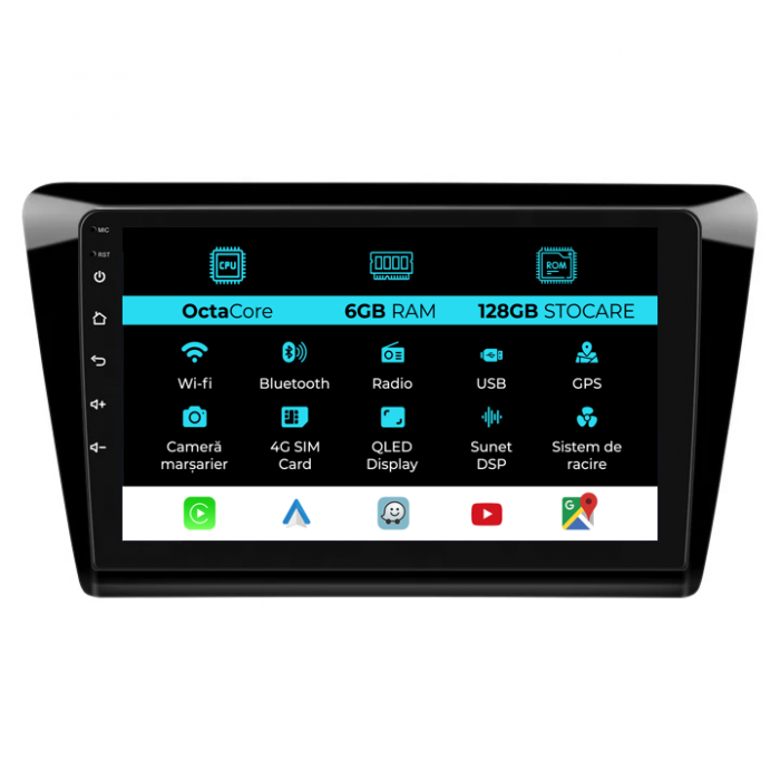 Navigatie Dedicata Skoda Rapid (2011 - 2019) 9 Inch, 6Gb Ram, 128Gb stocare, Carplay [1]