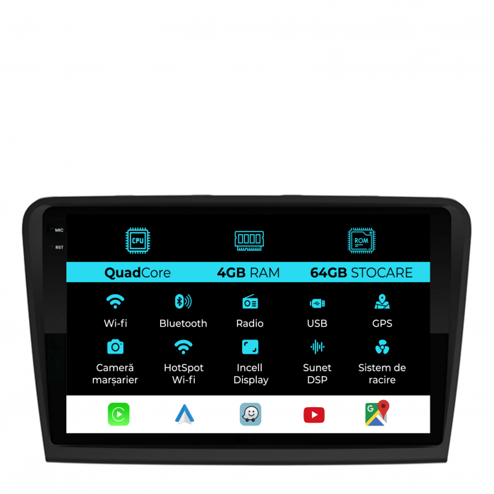 Navigatie Dedicata Skoda Superb 2 (2008-2015),QuadCore, 10Inch, 4Gb Ram, 64Gb Stocare, Carplay [1]