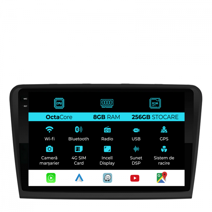 Navigatie Dedicata Skoda Superb 2 (2008-2015), 10Inch, 8Gb Ram, 256Gb Stocare, Carplay [1]