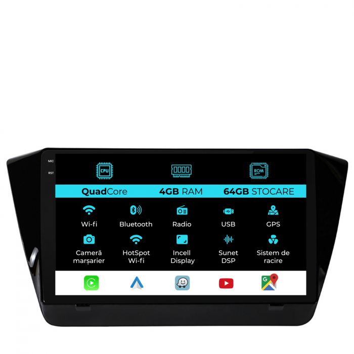 Navigatie Dedicata Skoda Superb 3 (2015-2019),QuadCore, 10Inch, 4Gb Ram, 64Gb Stocare, Carplay [1]
