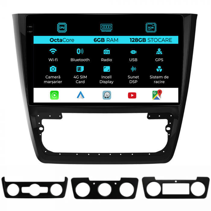 Navigatie Dedicata Skoda Yeti (2009-2017), Incell 10Inch, 6Gb Ram, 128Gb Stocare, Carplay [1]