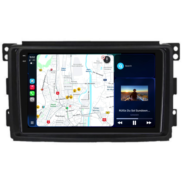 Navigatie Dedicata Smart For Two (2005-2010) For Four (2005-2010), 2K, 8Gb Ram, 256Gb stocare, Carplay [2]