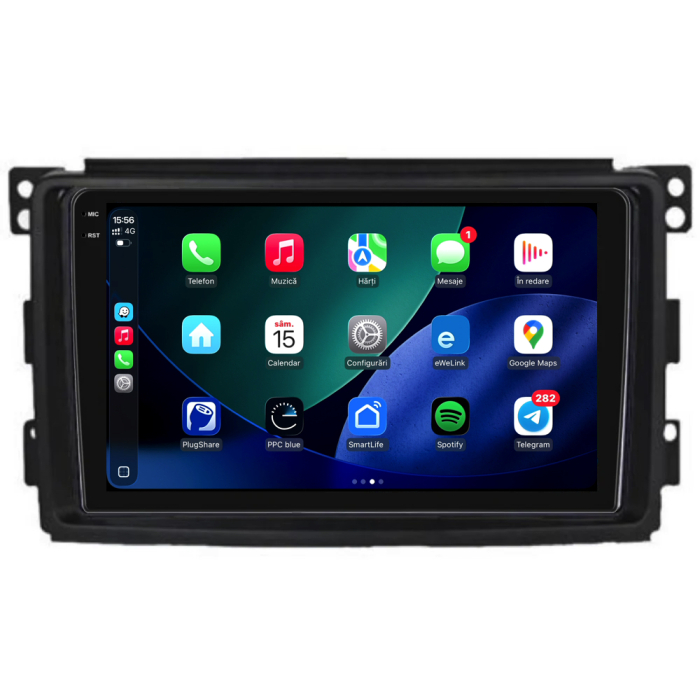 Navigatie Dedicata Smart For Two (2005-2010) For Four (2005-2010), 9Inch, 8Gb Ram, 256Gb stocare, Carplay [3]