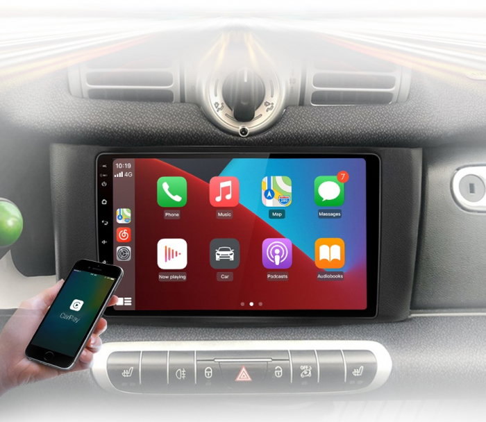 Navigatie Dedicata Smart For Two (2010-2015) For Four (2010-2015), 9 Inch, 4Gb Ram, 64Gb stocare, CarPlay [3]