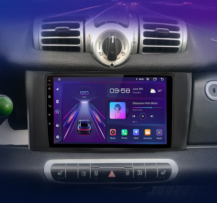 Navigatie Dedicata Smart For Two (2010-2015) For Four (2010-2015), 9 Inch, 8Gb Ram, 256Gb stocare, Carplay [4]
