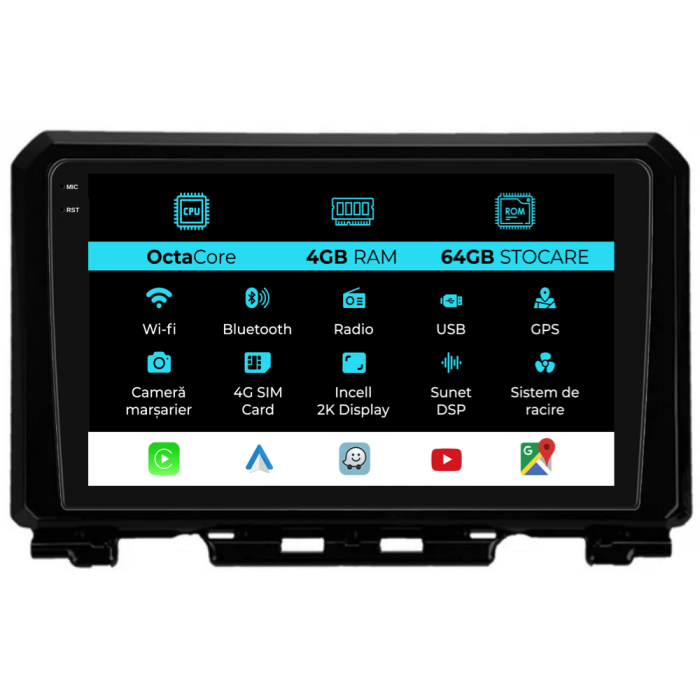 Navigatie Dedicata Suzuki Jimny (2018-2023), 2K, 4Gb Ram, 64Gb Stocare, Carplay [1]