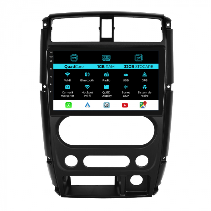 Navigatie Dedicata Suzuki Jimny 3 (2005-2019), 9Inch, 1Gb Ram, 32Gb Stocare, Carplay [1]
