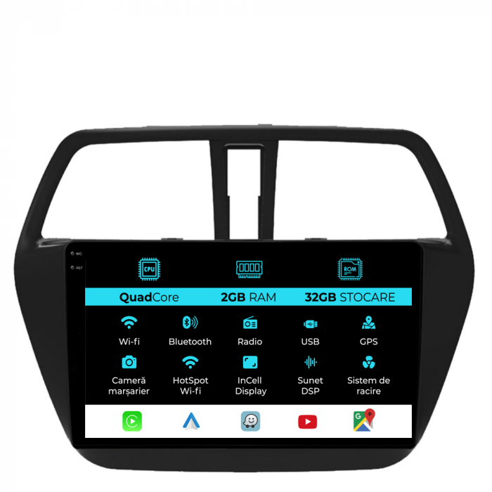 Navigatie Dedicata Suzuki S-Cross (2012-2016), 9Inch, 2Gb Ram, 32Gb Stocare, Carplay [1]