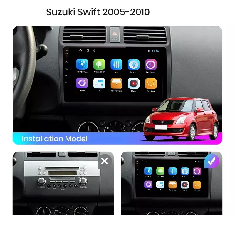Navigatie Android Dedicata Suzuki Swift (2003-2010), 10Inch, 4Gb Ram, 64Gb Stocare, Bluetooth, WiFi, Carplay [10]