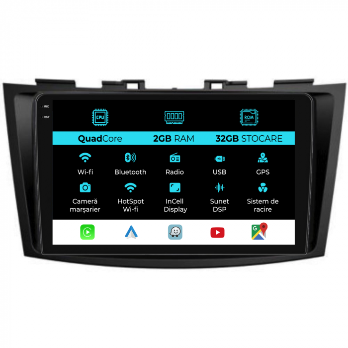 Navigatie Dedicata Suzuki Swift (2010-2017), 9Inch, 2Gb Ram, 32Gb Stocare, Carplay [1]
