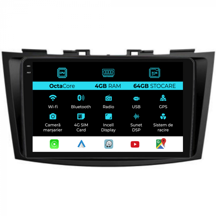 Navigatie Dedicata Suzuki Swift (2010-2017), 9Inch, 4Gb Ram, 64Gb Stocare, Carplay [1]