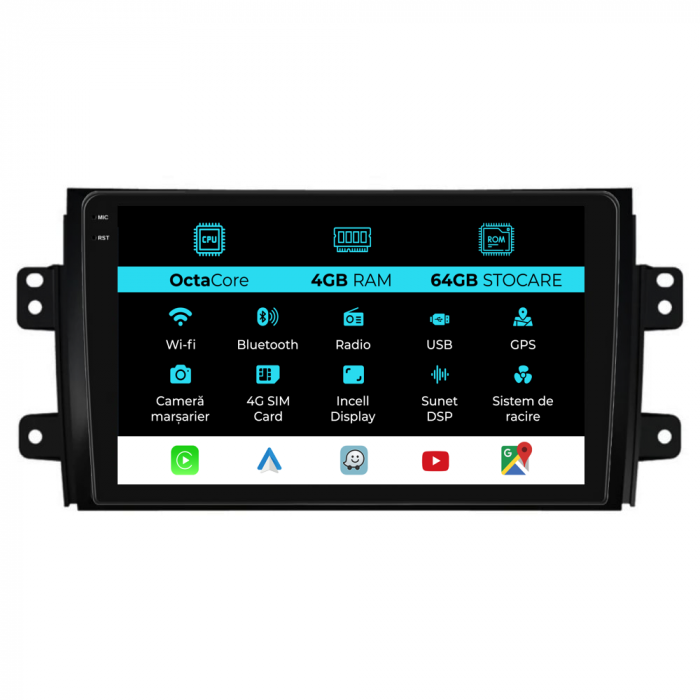 Navigatie Dedicata Suzuki SX4 (2006-2012), 9Inch 4Gb Ram, 64Gb Stocare, Carplay [1]