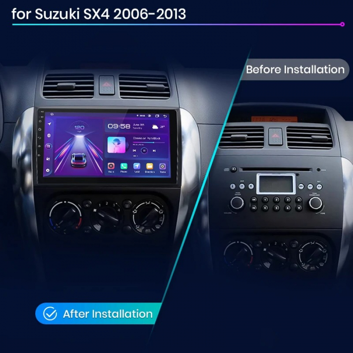 Navigatie Dedicata Suzuki SX4 (2006-2012), 9Inch 8Gb Ram, 256Gb Stocare, Carplay [7]