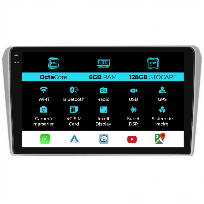 Navigatie Dedicata Toyota Avensis (2002-2008), 9 Inch, 6Gb Ram, 128Gb stocare, Carplay [1]