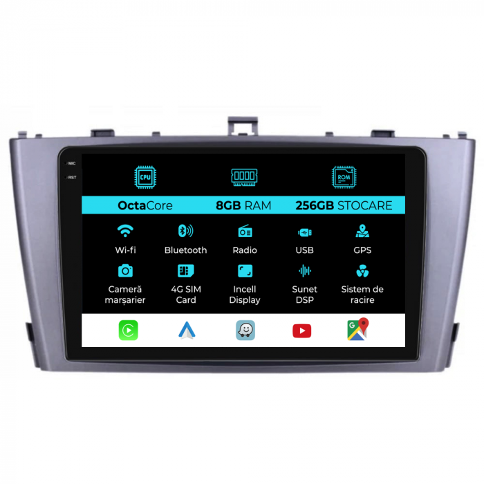 Navigatie Dedicata Toyota Avensis (2008-2015), 9Inch, 8Gb Ram, 256Gb Stocare, Carplay [1]