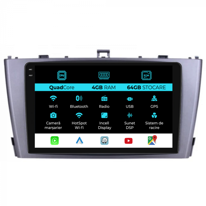 Navigatie Dedicata Toyota Avensis (2008-2015),QuadCore, 9Inch, 4Gb Ram, 64Gb Stocare, Carplay [1]