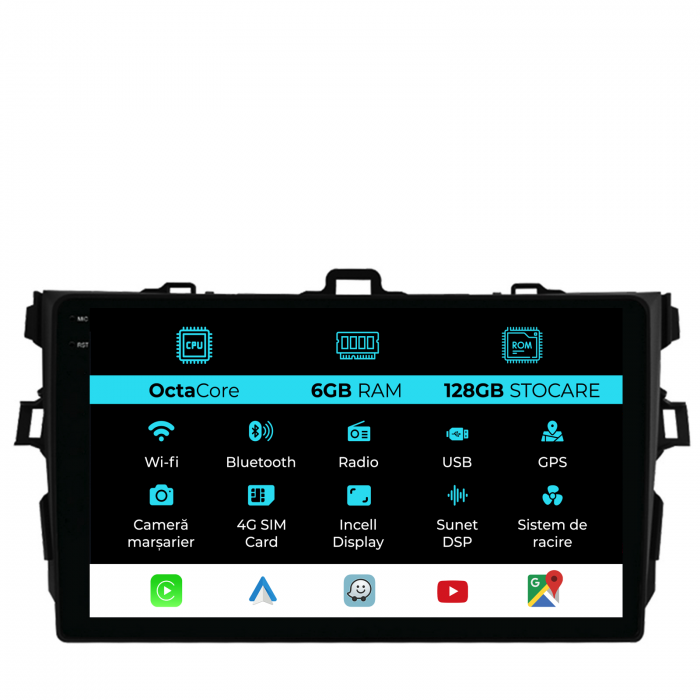 Navigatie Dedicata Toyota Corolla (2006-2013), 9Inch, 6Gb Ram, 128Gb Stocare, Carplay [1]