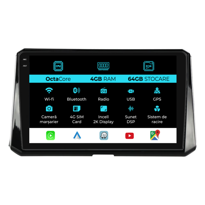 Navigatie Dedicata Toyota Corolla (2019-2025), 2K, 4Gb Ram, 64Gb Stocare, Carplay [1]