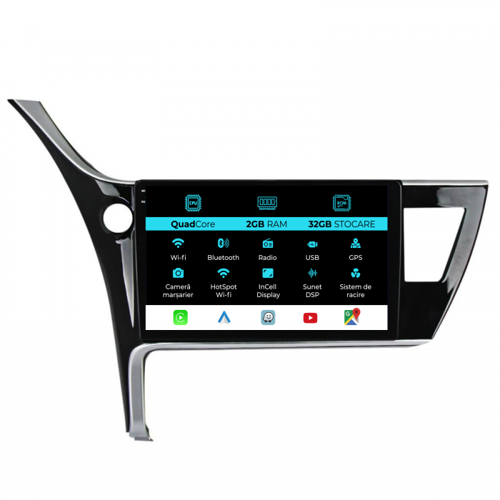 Navigatie Dedicata Toyota Corolla, Auris (2017-2020), 10Inch, 2Gb Ram, 32Gb Stocare, Carplay [1]