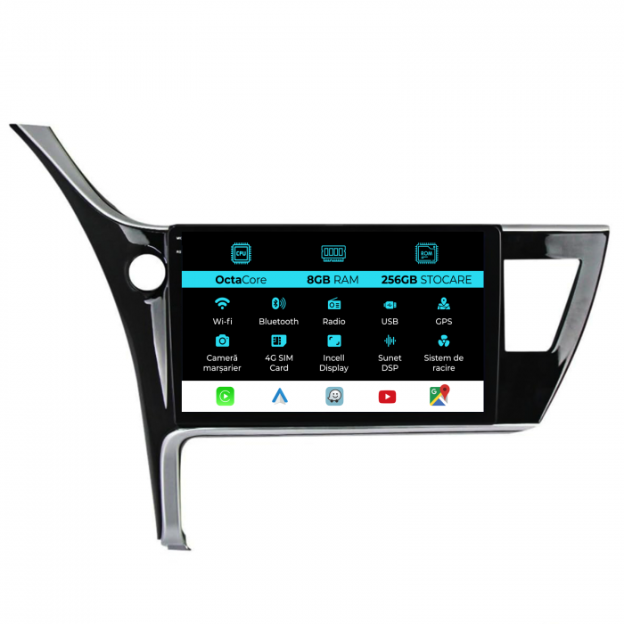 Navigatie Dedicata Toyota Corolla, Auris (2017-2020), 10Inch, 8Gb Ram, 256Gb Stocare, Carplay [1]