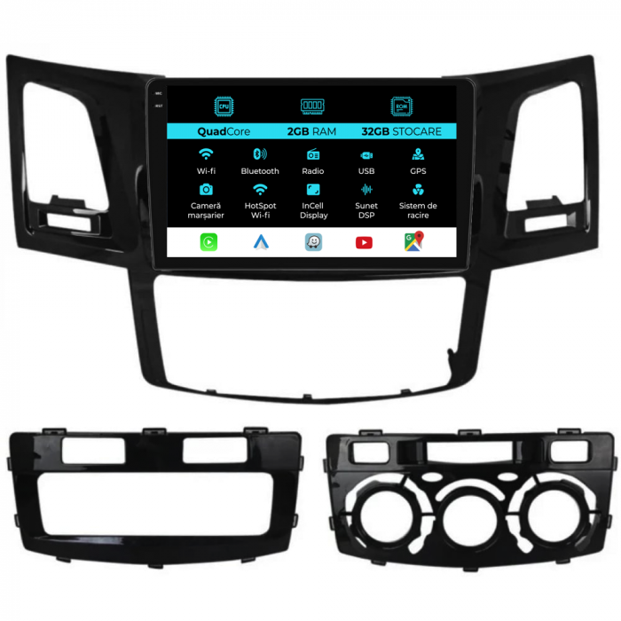 Navigatie Dedicata Toyota Hilux VII (2004-2015), 9Inch, 2Gb Ram, 32Gb Stocare, Carplay [1]