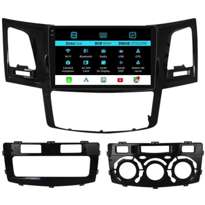Navigatie Dedicata Toyota Hilux VII (2004-2015), 2K, 8Gb Ram, 256Gb Stocare, Carplay [1]