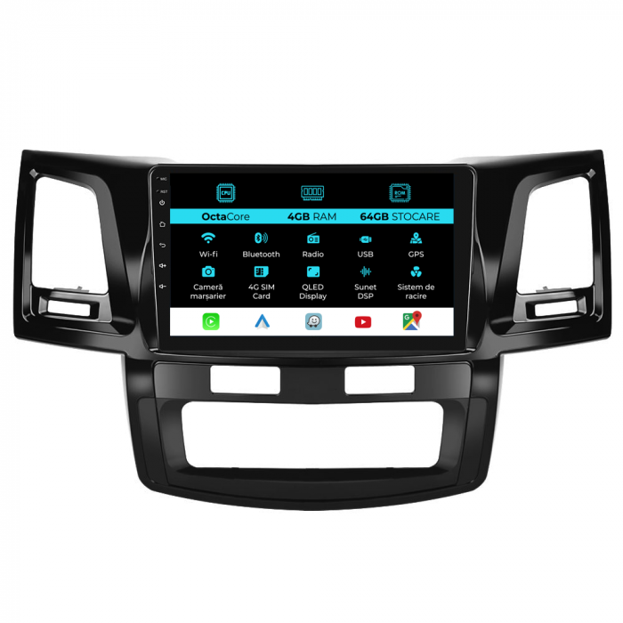 Navigatie Dedicata Toyota Hilux VII (2004 - 2015), 9Inch, 4Gb Ram, 64Gb Stocare, Carplay [1]