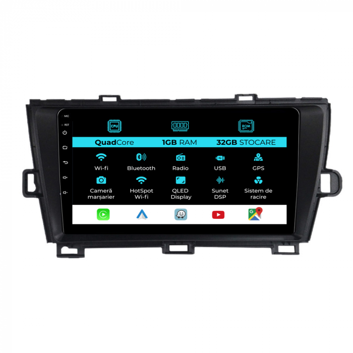 Navigatie Dedicata Toyota Prius W3 (2009 - 2015), 9Inch, 1Gb Ram, 32Gb Stocare, Carplay [1]