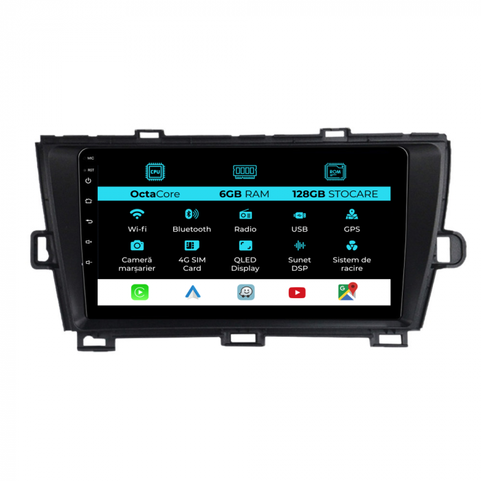 Navigatie Dedicata Toyota Prius W3 (2009 - 2015), 9Inch, 6Gb Ram, 128Gb Stocare, Carplay [1]
