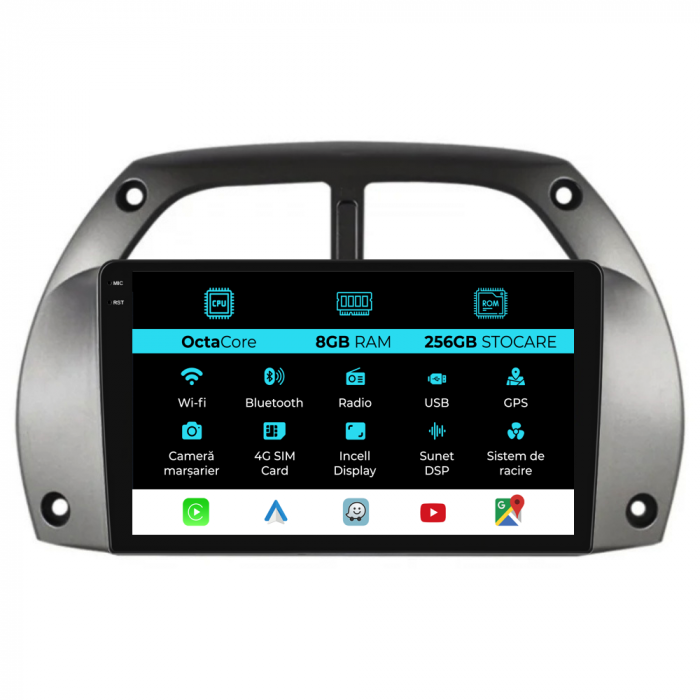 Navigatie Dedicata Toyota Rav 4 (2000-2005), 9Inch, 8Gb Ram, 256Gb Stocare, Carplay [1]