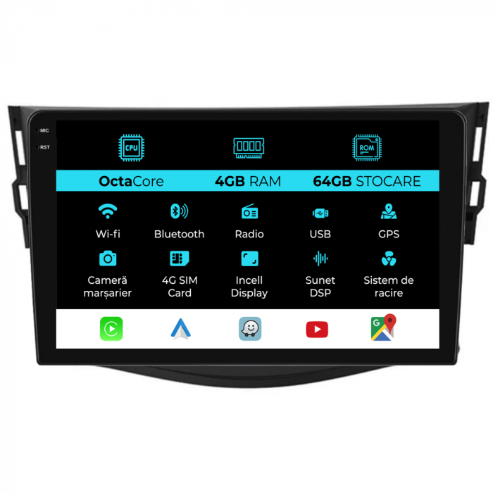 Navigatie Dedicata Toyota Rav 4 (2006-2013), 9Inch, 4Gb Ram, 64Gb Stocare, Carplay [1]
