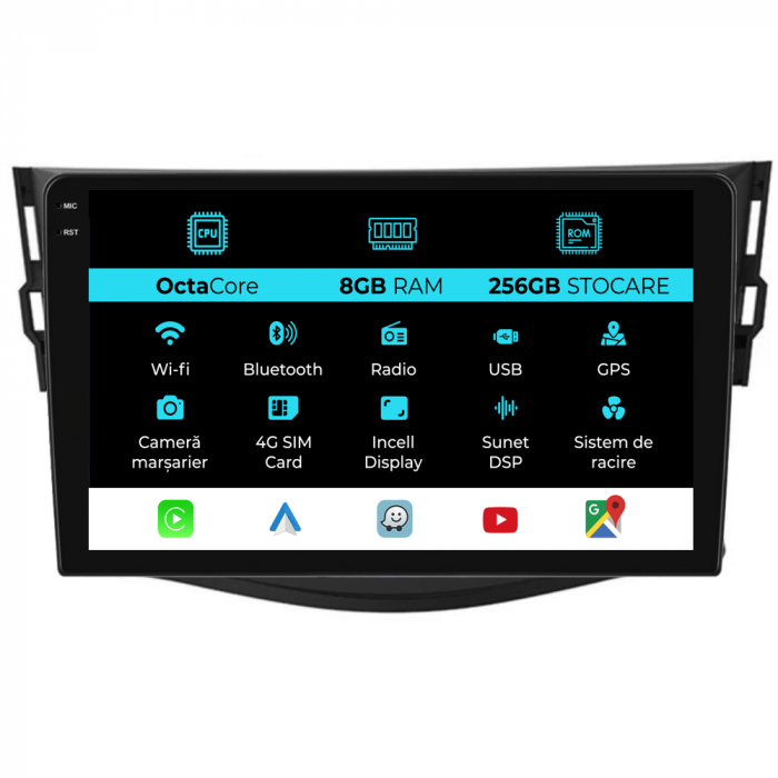 Navigatie Dedicata Toyota Rav 4 (2006-2013), 9Inch, 8Gb Ram, 256Gb Stocare, Carplay [1]