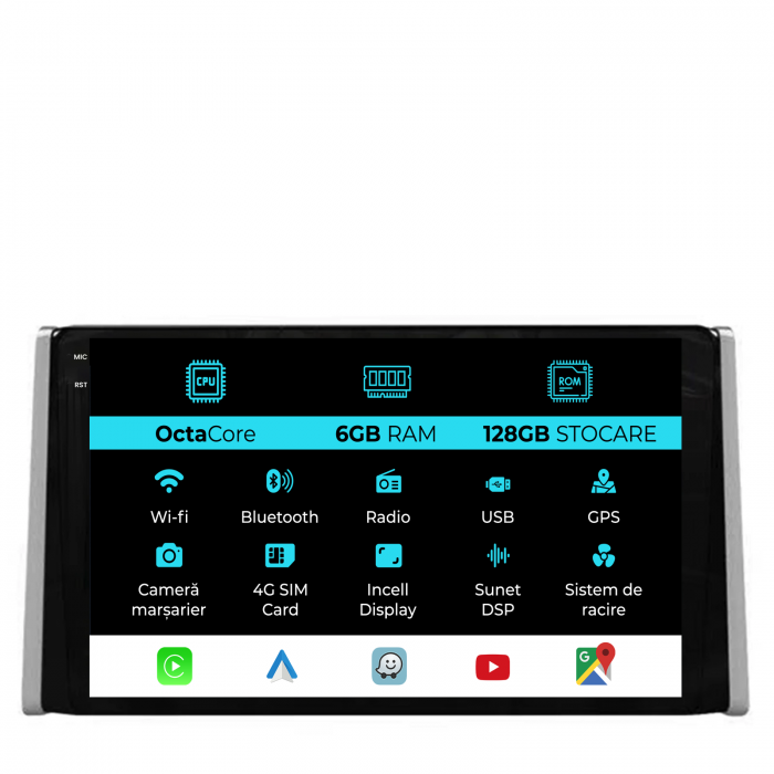 Navigatie Dedicata Toyota Rav4 (2018-2024), 9Inch, 6Gb Ram, 128Gb Stocare, Carplay [4]