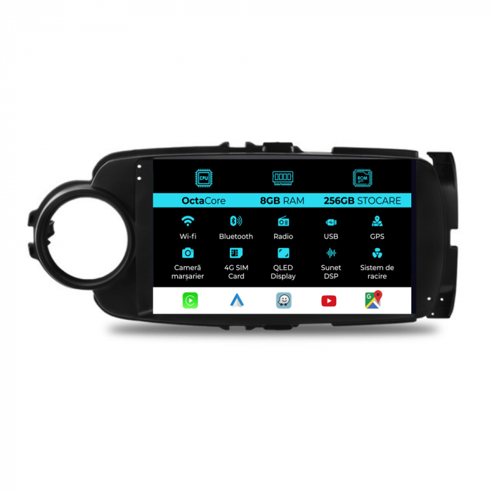 Navigatie Dedicata Toyota Yaris (2011-2018), 9Inch, 8Gb Ram, 256Gb Stocare, Carplay [1]