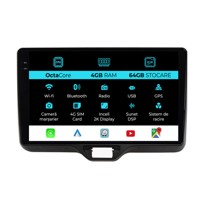 Navigatie Dedicata Toyota Yaris P21 (2020-2025), 2K, 4Gb Ram, 64Gb Stocare, Carplay [1]