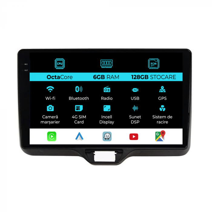Navigatie Dedicata Toyota Yaris P21 (2020-2025), 10 Inch, 6Gb Ram, 128Gb Stocare, Carplay [1]