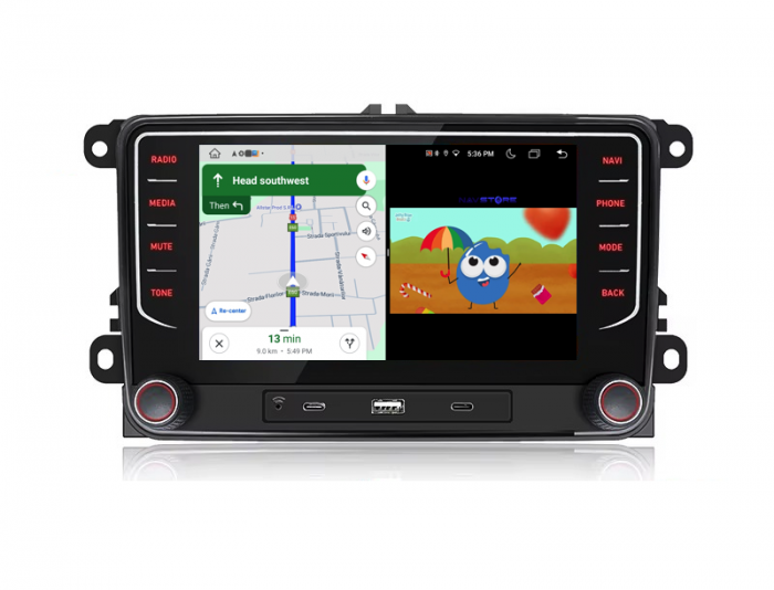 Navigatie Dedicata Volkswagen, 7Inch, 4Gb Ram, 64Gb stocare, Apple Carplay/Android Auto [4]